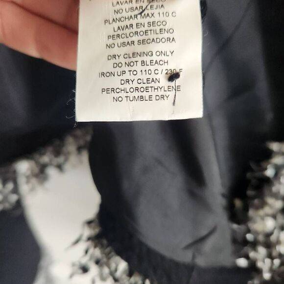 Simorra Barcelona Jacket Blazer Womens 10 Wool Fringe Button Front Career Work L - Picture 7 of 8